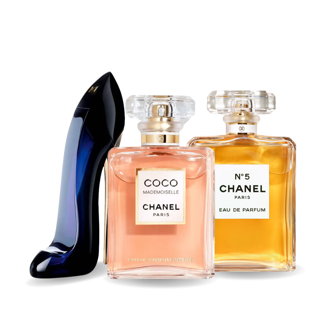 Zestaw 3 Perfum - GOOD GIRL, COCO MADEMOISELLE e Chanel Nº5 100ml.