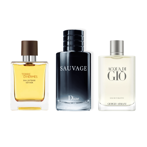 Zestaw 3 Perfum - Terre d'Hermés, Acqua di Gio, Sauvage Dior 100ml