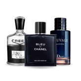 Zestaw 3 Perfum - Creed AVENTUS, BLEU DE CHANEL e Dior SAUVAGE 100ml.