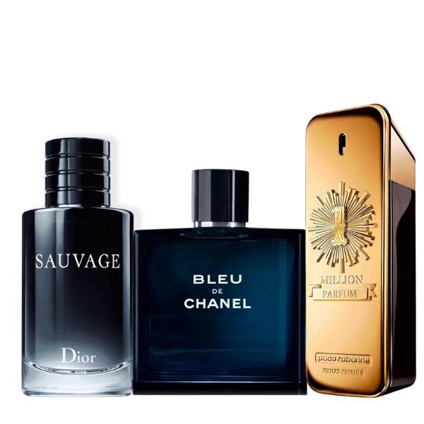 Zestaw 3 Perfum - Sauvage, Bleu de Chanel, 1 Million 100ml