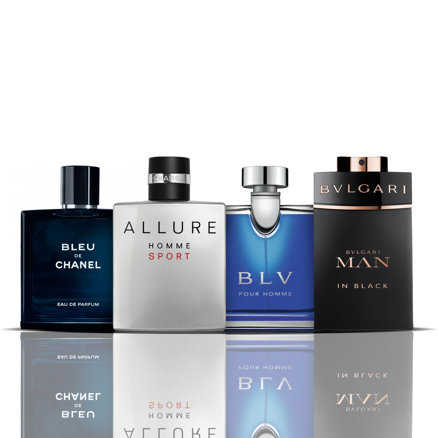 Zestaw 4 Perfum - Bleu de Chanel + Allure Sport + BLV + Bvlgari Man in Black 100ML
